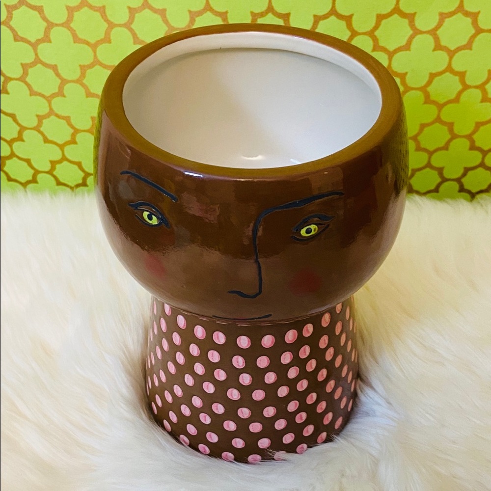 🌿Modern Face Stoneware Planter / Vase Set of 2 - Picture 8 of 13